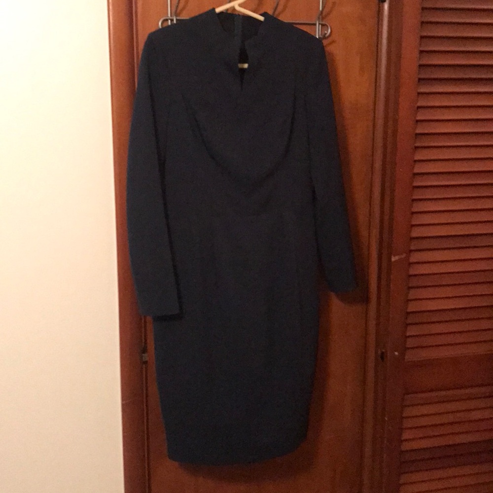 Classic navy dress.